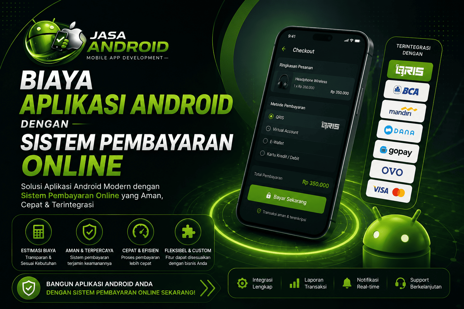 Biaya Aplikasi Android dengan Sistem Pembayaran Online untuk Bisnis Modern dan Digital